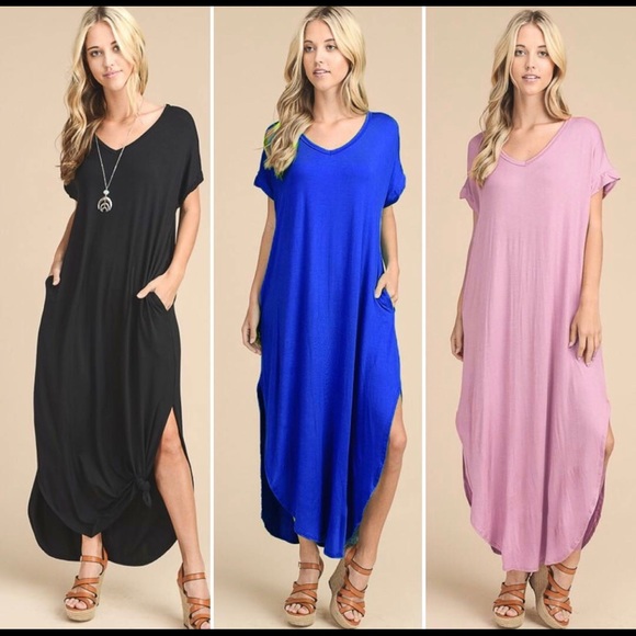 maxi dress with knot at bottom